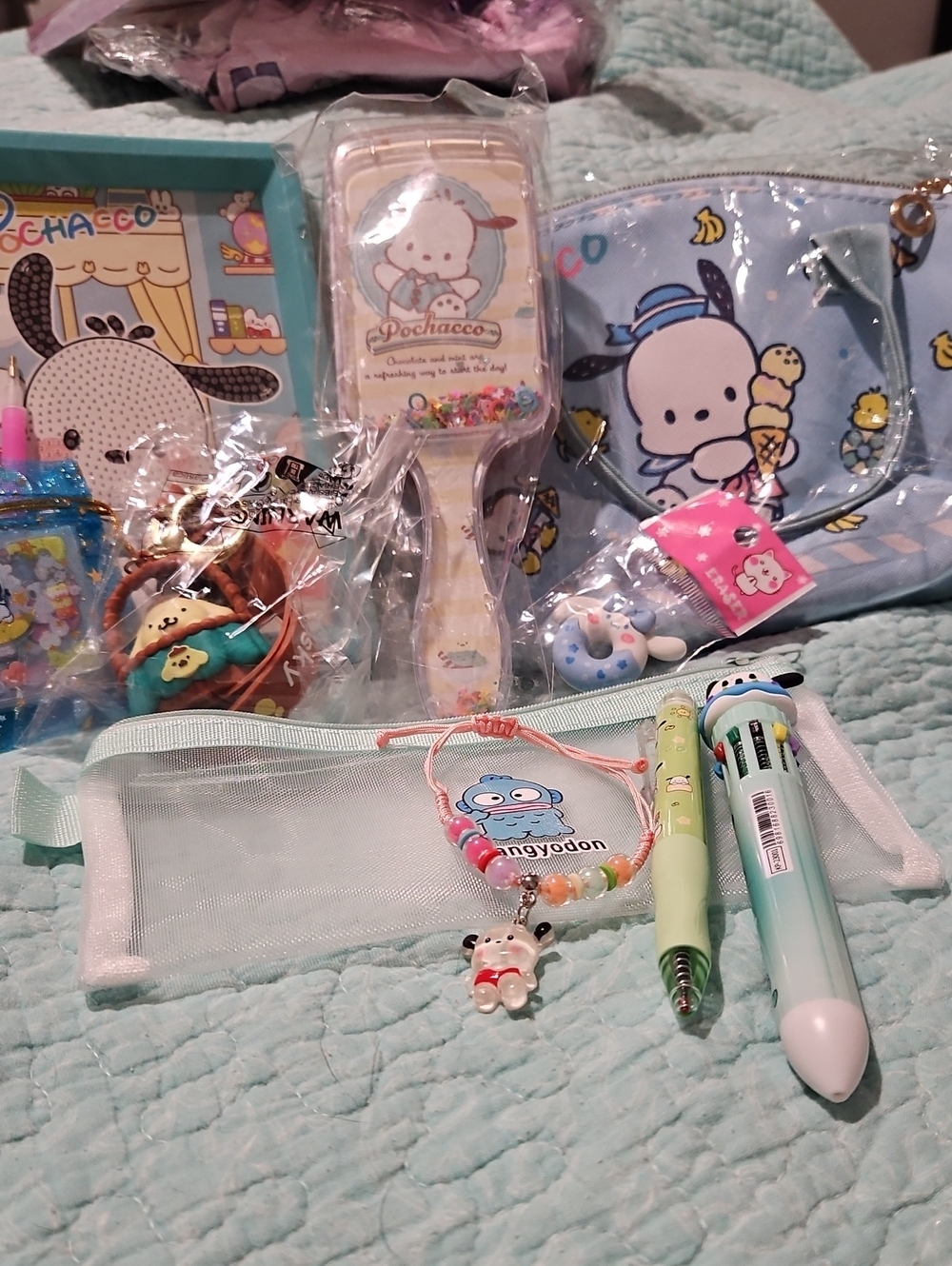 Pochacco Blue Plush & Accessories Bundle
